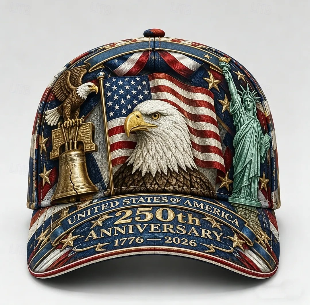 Casquette de baseball patriotique à l'aigle, commémorant le 250e anniversaire des États-Unis (1776-2026), casquette ajustable pour la fête de l'indépendance américaine avec drapeau américain &Statue de 2026 ? $21.99 –P2