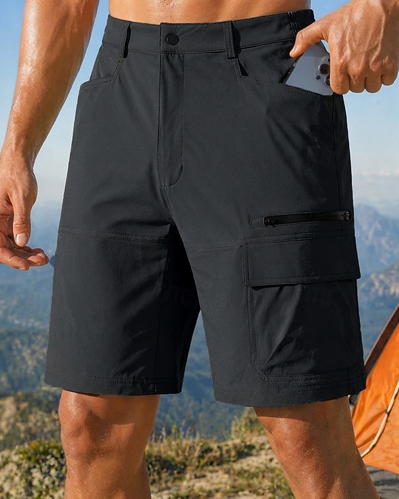 Men's Outdoor Shorts Cargo Shorts Hiking Shorts Combat Shorts Summer Spring Autumn / Fall Outdoor Regular Fit Waterproof Quick Dry Lightweight Breathable Shorts Zippers Pocket Dark Grey Khaki Camping 2026 - $23.99 –P7
