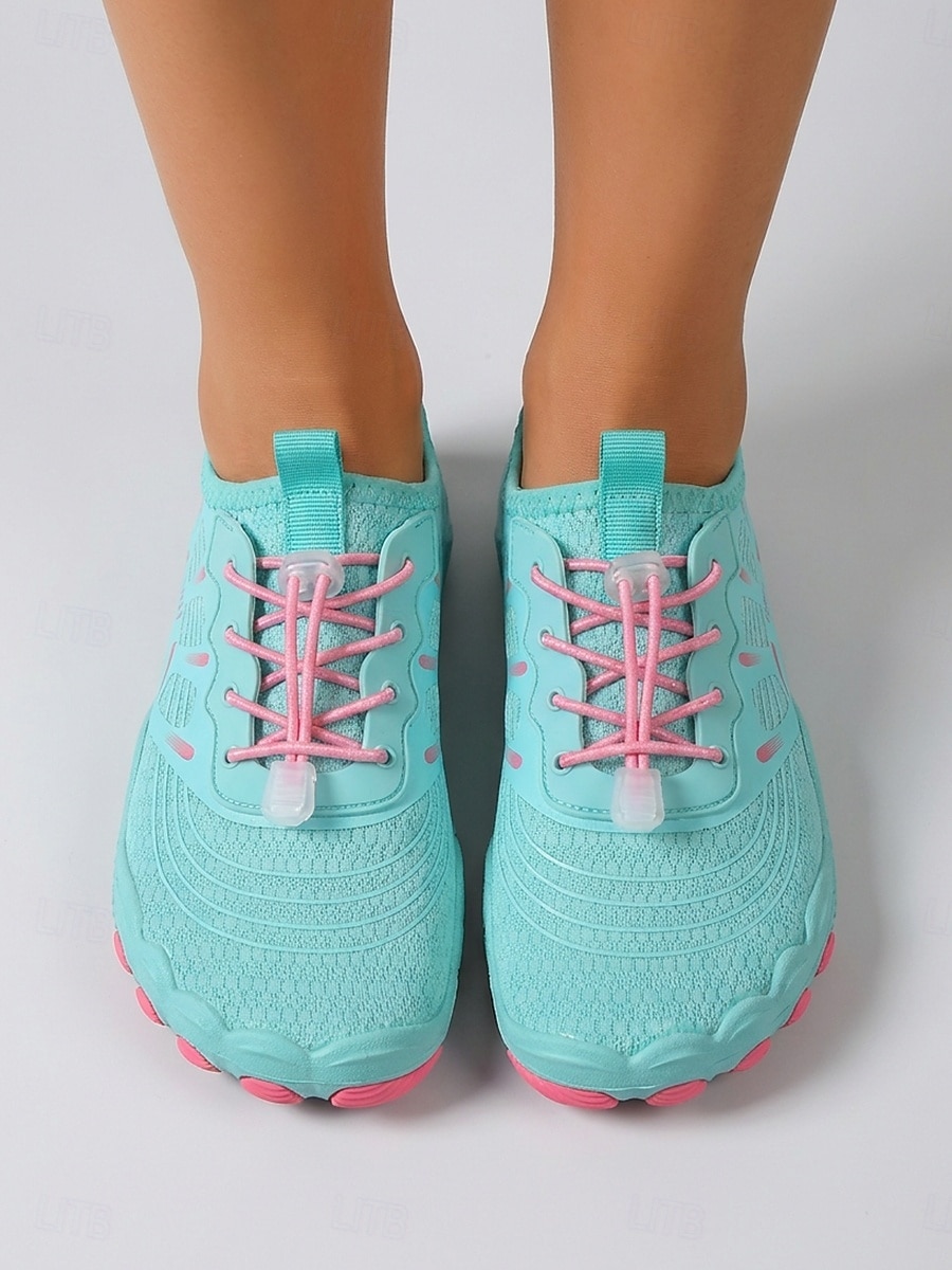 Zapatillas acuáticas azules de secado rápido para mujer con cordones elásticos ajustables: calzado transpirable de ajuste ancho, antideslizante, ideal para la playa, el snorkel y la natación. 2026 - $34.99 –P4