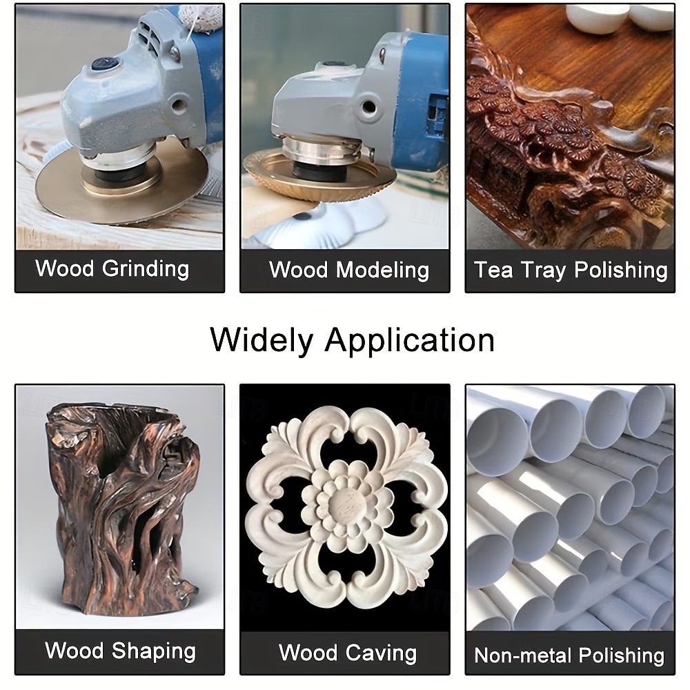 5/13/14Pcs Angle Grinder Wood Carving Disc Set, 4" Or 4 1/2" Angle Grinder with 5/8" Arbor, Grinding Wheel Shaping Discs for Wood Grinding, Stump Grinder, Wood Angle Grinder Additions 2026 - $23.99 –P10