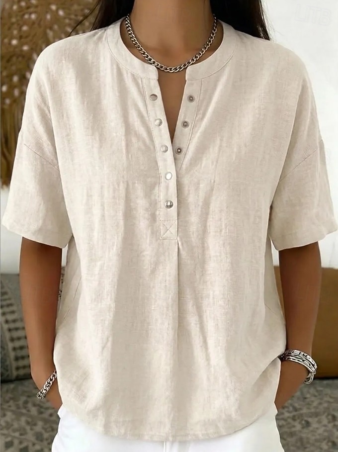 Mujer Camisa Color sólido Plano Elegante Diario Clásico Sin Mangas Tops largos Casual Azul Piscina Negro Amarillo Verde Trébol Caqui Verano Primavera 2026 - $26.99 –P8