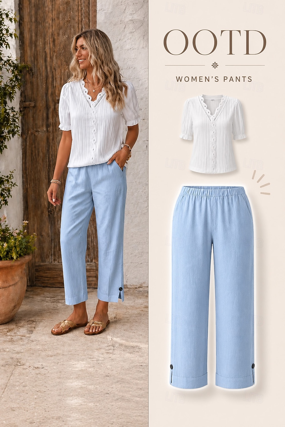 Femmes Pantacourt Chino Longueur cheville Naturel Couleur Unie Avec Poches Confortable Non Elastique Décontracté Quotidien Noir Blanche Rose Claire Vert foncé Printemps Automne Coupe Ample de 2026 ? $19.99 –P1