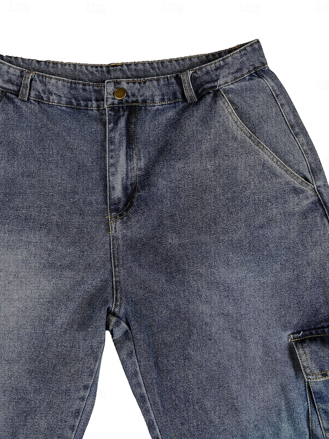 Bărbați Pantaloni Cargo Pantaloni Pantaloni casual Pantaloni din denim Multi Buzunare Picior drept Simplu Confort Lungime totală Casual Zilnic În aer liber Modă Șic Stradă Albastru piscină Negru 2026 - $33.99 –P4