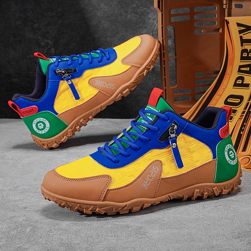 Baskets de randonnée colorblock pour homme, chaussures de trail à lacets, semelle épaisse antidérapante, idéales pour les voyages, le camping et le quotidien. de 2026 ? $32.99 –P1