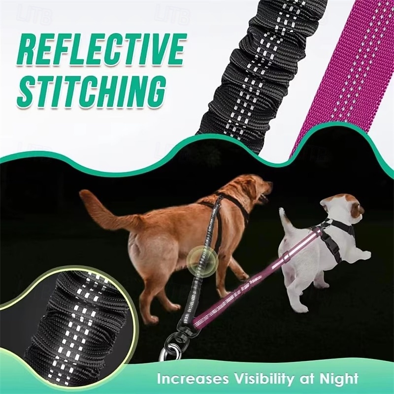 2pcs Dual Dog Leash Attachment - Double Leashes for Training Small to Large Dogs - Adjustable Strap Shock Absorbing Bungee Leashes 2026 - $20.99 –P2
