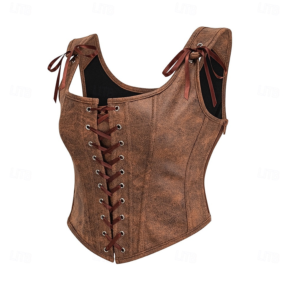 Retro / vintage Średniowieczne Renesansowa Gorset Gorset na biust Pirat Ranger Rolnik Wiązanie Łódeczka Strój na bal maskowy Damskie Fantasy Halloween Karnawał Targi Renesansu LARP Dla dorosłych 2026 - $34.99 –P3