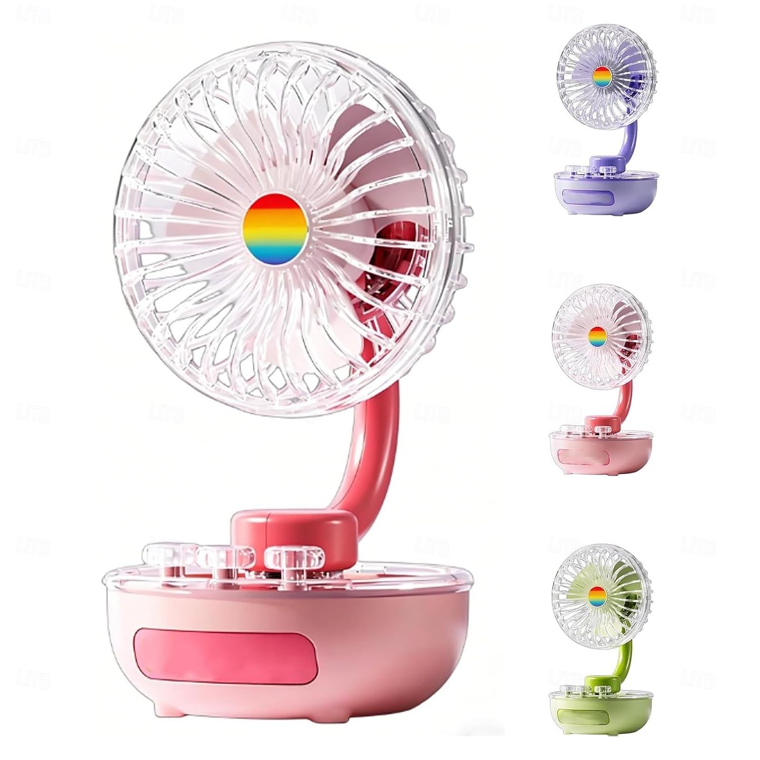 Ventilator de birou retro nou 2026, mini ventilator de birou portabil reîncărcabil cu lumină LED încorporată, mod dual: reîncărcabil USB &Reglare multi-unghi, cu 3 viteze, prin conectare, pentru 2026 - $23.99 –P2