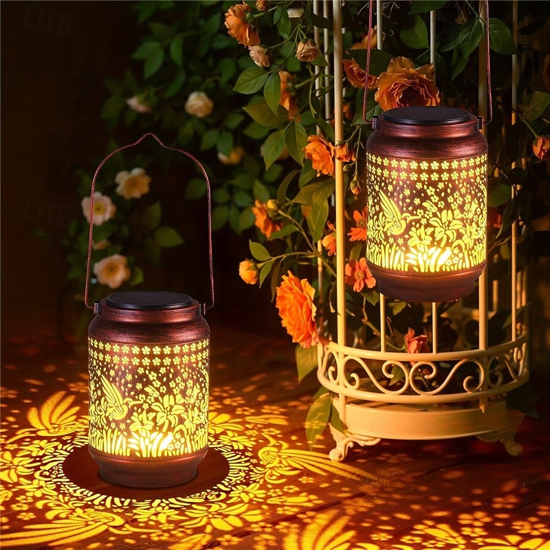 Solar Hummingbird Lanterns Outdoor Hanging Decor Lantern, Hollow Out Metal Decorative Garden Light, Graceful Decoration for Patio, Yard, Landscape, Walkway, Festival Decor Lighting 1X 2026 - $32.99 –P2