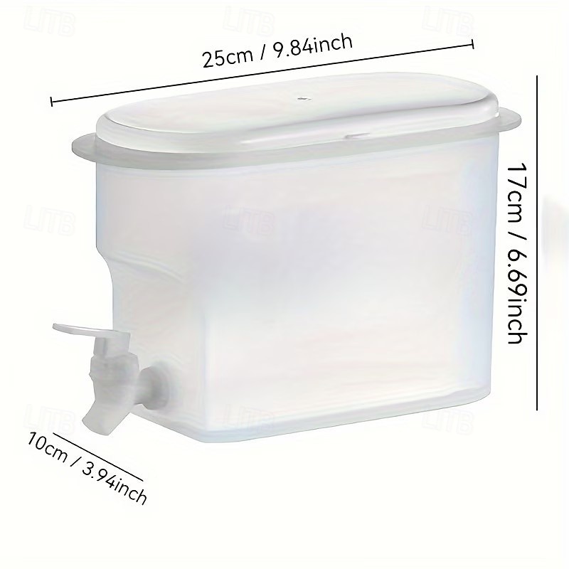 Large-Capacity Refrigerator Beverage Dispenser with Faucet, Non-Rechargeable PP Drink Jug for Lemonade, Juice & Tea, Ideal for Household Refrigerators, Modern White Cold Beverage Container 2026 - $9.99 –P2