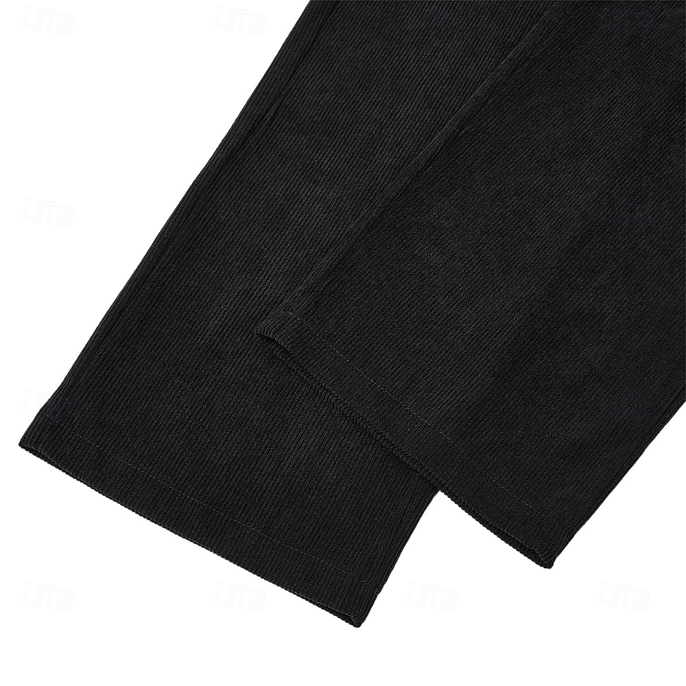 Hombre Pantalones Pantalones de Pana Pantalones anchos Pantalones casuales Cintura elástica Pierna recta Color sólido Comodidad Dispersor de humedad Longitud total Casual Diario Exterior Moda Ropa de 2026 - $28.99 –P8