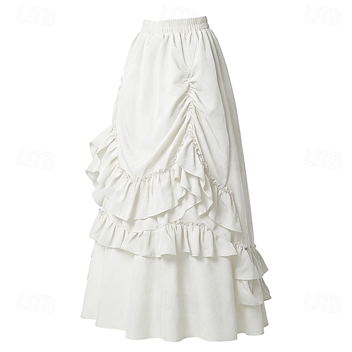 Retro Antiguo Victoriano Medieval Falda Bruja Princesas Aristócrata Volante Disfraz Mujer Víspera de Todos los Santos Carnaval Feria del Renacimiento LARP Adulto Falda 2026 - $50.99 –P5