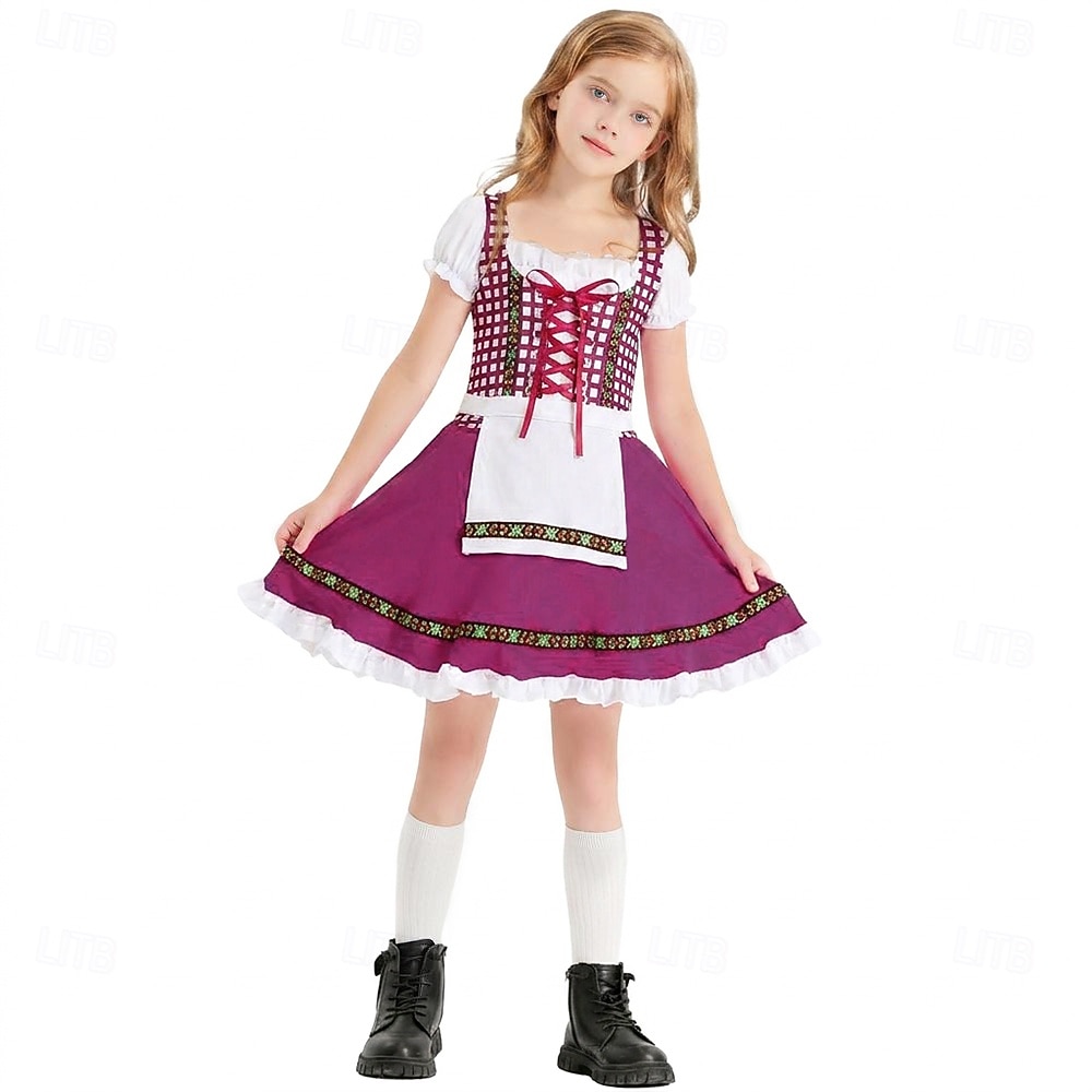 Víspera de Todos los Santos Oktoberfest Vestidos Disfraz Falda acampanada Oktoberfest / Cerveza bávaro traje de cosplay Viena prados Chica Carnaval Fiesta / Noche Paño de estilo tradicional Vestido 2026 - $38.99 –P2