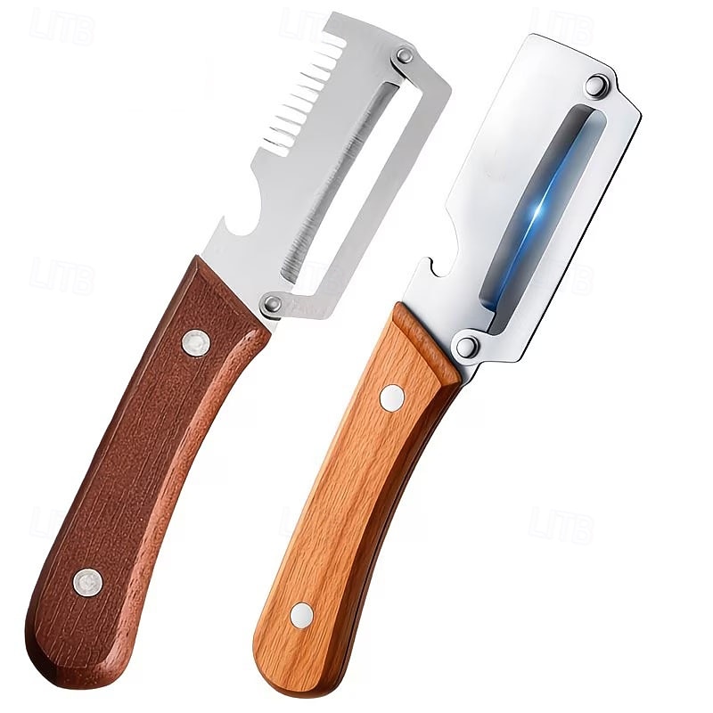 2 buc cuțit de curățat fructe multifuncțional din oțel inoxidabil, îngroșat, pentru răzătoare de legume și curățătoare de fructe cu lamă ultra-ascuțită, desfăcător de sticle, design ergonomic, feliator durabil pentru petreceri și picnicuri 2026 - $19.99 –P1