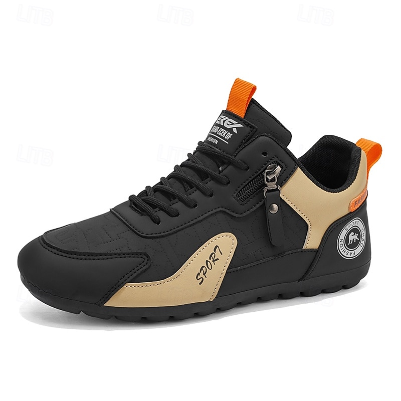 Zapatillas bajas de hombre con bloques de color, calzado informal con cordones para caminar, estilo deportivo retro para viajes, actividades al aire libre y uso diario. 2026 - $32.99 –P1