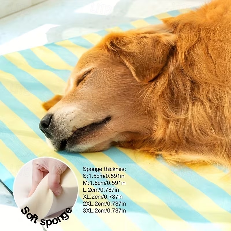 Cartoon Striped Beach Mat for Dogs, Cat Mat, Cooling Mat, Dog Bed, Cat Bed, Pet Bed, Pet Supplies, Removable and Washable 2026 - $22.99 –P2