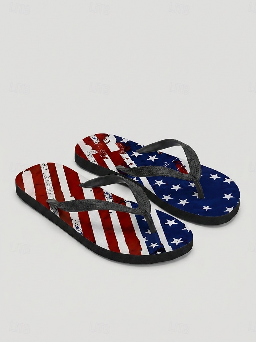 Chinelo masculino com estampa da bandeira americana – sandálias de praia leves para o Dia da Independência e celebrações dos EUA. &viagens de verão de 2026 por $18.99 –P2