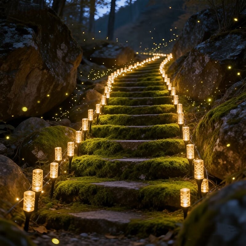 Outdoor Solar Lights Colorful LED Icicle Garden Stake Lights, IP65, Warm Glow Landscape Lighting, Ideal for Courtyards, Lawns, Patios, Walkways, Fences, And Party Decorations Lighting  10led / 20led 2026 - $35.99 –P4