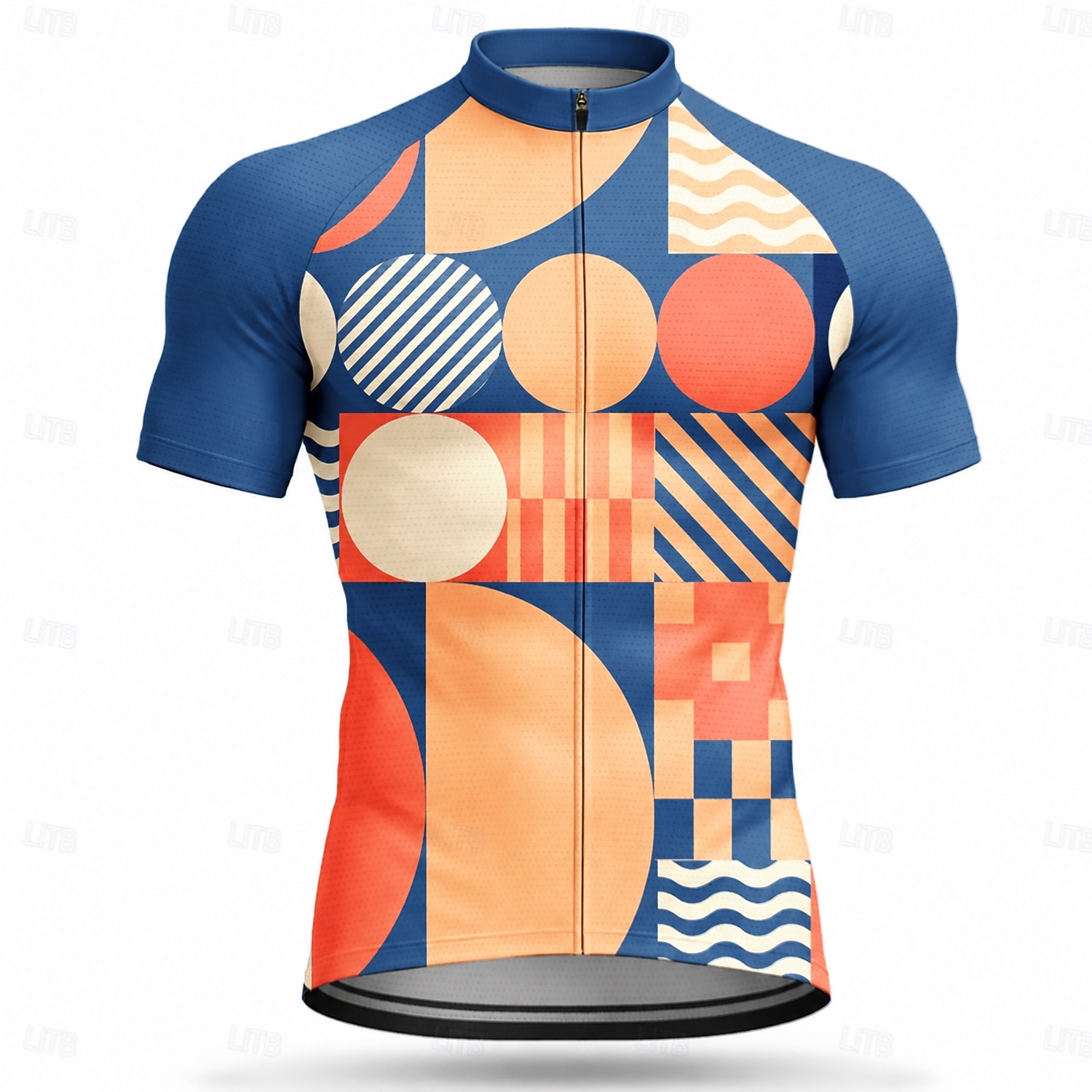 Men Cycling Jersey Geometric Short Sleeve Bike Jersey Activewear Top with 3 Rear Pockets UV Resistant Quick Dry With Pockets Front Zipper Sports Yellow Pink Dark Navy Clothing Apparel 2026 - $28.99 –P7