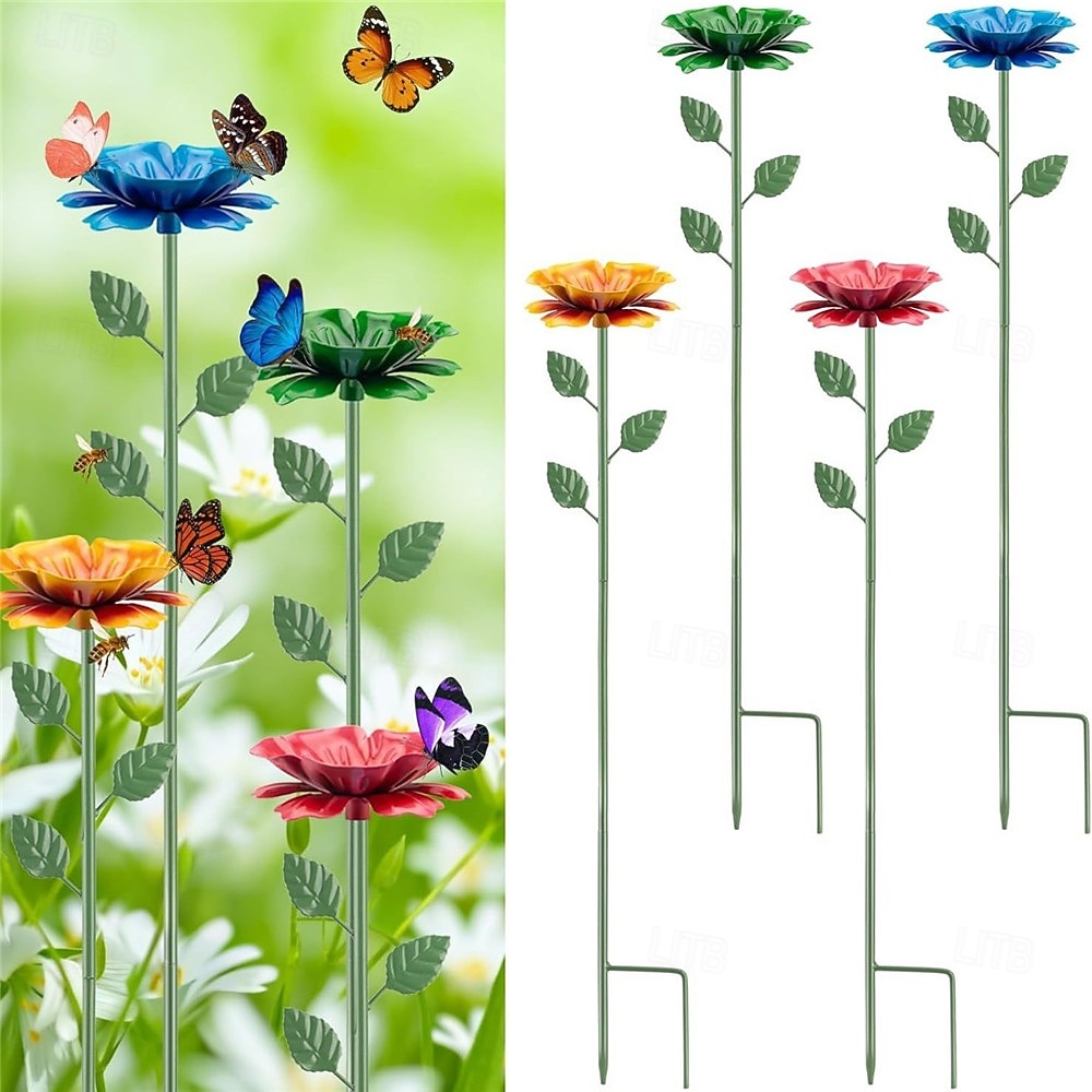 Estação de água para abelhas para jardim, com lindo design floral, comedouros combinados para abelhas e borboletas, banheiras e bebedouros para abelhas, itens essenciais para jardinagem, decoração de de 2026 por $15.49 –P1