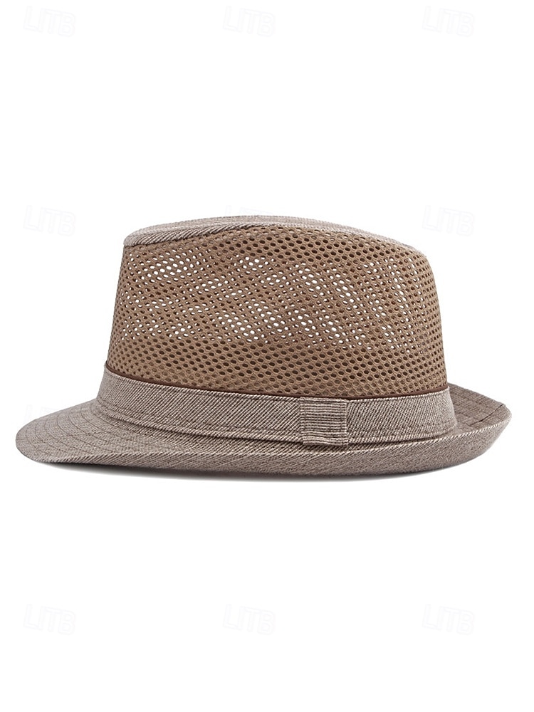 Chapéu fedora masculino em poliéster respirável com tela – multicolorido, leve e perfeito para o verão, férias na praia, uso casual diário e atividades ao ar livre. de 2026 por $29.99 –P7