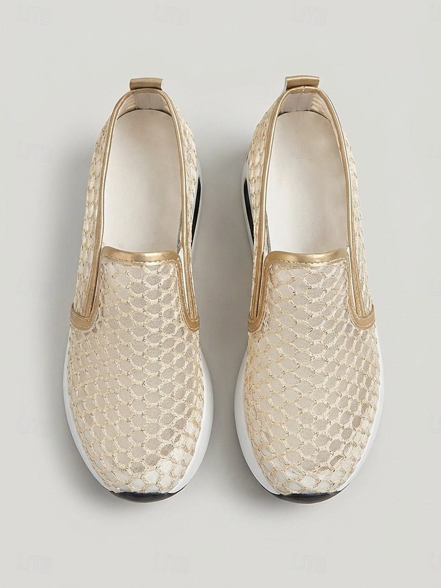 Baskets en maille dorée pour femme - chaussures compensées respirantes et confortables pour l'été et la marche au quotidien & voyage de 2026 ? $26.99 –P4
