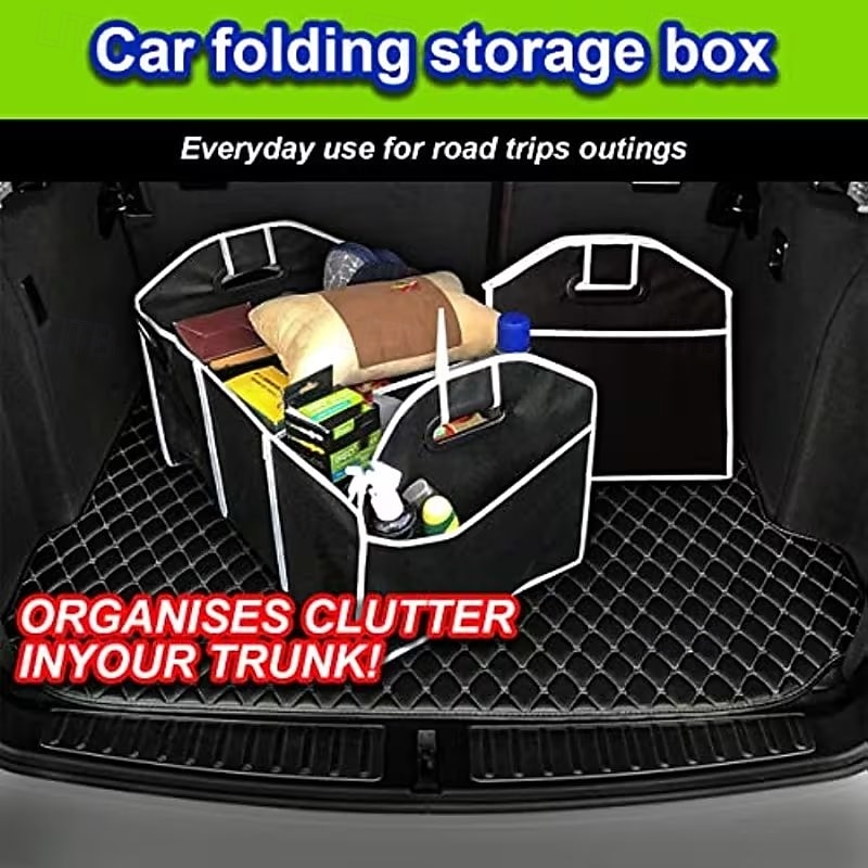 Universal Car Trunk Storage Bag, Portable Foldable 3-Compartment Organizer with Reinforced Handles, Fits SUV, Truck, Van, Sedan, Multi-Purpose Vehicle Cargo Net for Groceries, Tools, Sports Gear 2026 - $13.49 –P6