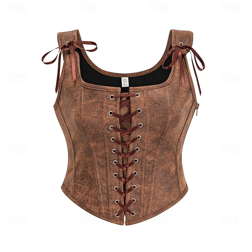 Retro / vintage Średniowieczne Renesansowa Gorset Gorset na biust Pirat Ranger Rolnik Wiązanie Łódeczka Strój na bal maskowy Damskie Fantasy Halloween Karnawał Targi Renesansu LARP Dla dorosłych 2026 - $34.99 –P1