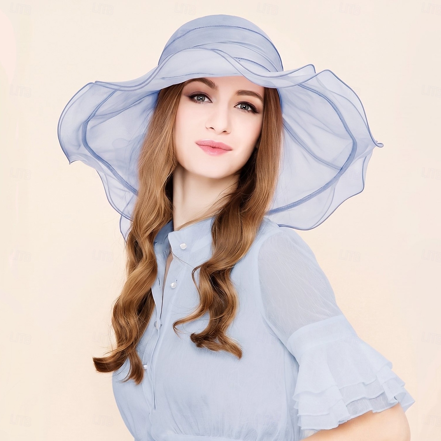 hoed Organza Zomerhoed Slappe hoed Bruiloft Elegant Romantisch Dame Met Strik Helm Hoofddeksels 2026 - $63.99 –P17