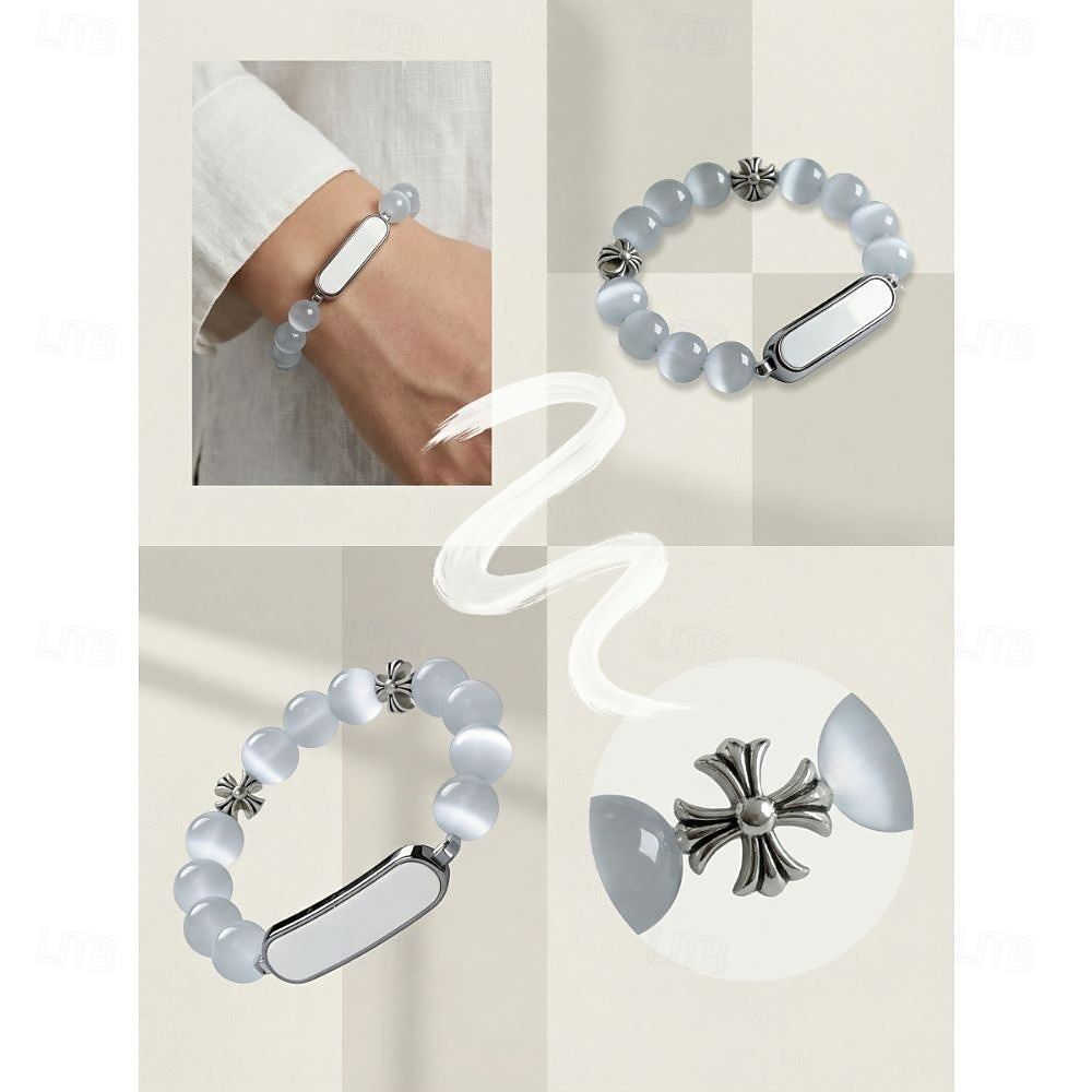 Elegantní chytrý náramek pro ženy, fitness tracker ve stylu šperků s perleťově bílým korálkovým designem, stylový tracker aktivit pro každodenní pohodu, módní chytrý náramek s šperky, dárek pro ni 2026 - $41.99 –P2