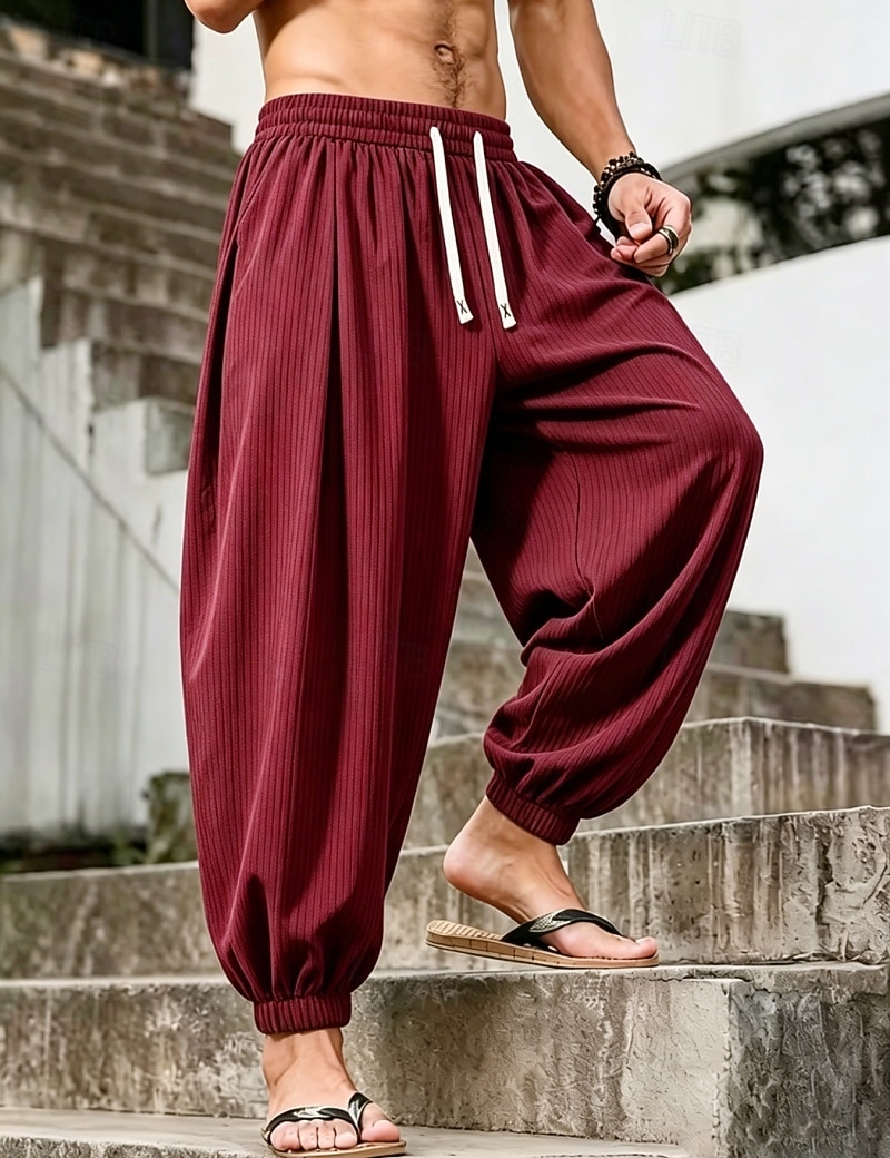 Per uomo Joggers Pantaloni Pantaloni casual Pantaloni a Nido d'Ape Coulisse Tasca Elastico in vita Tinta unica Asciugatura Rapida Leggero Quotidiano All'aperto Vacanza Vacanza Elegante Nero Bianco del 2026 a $26.99 –P19