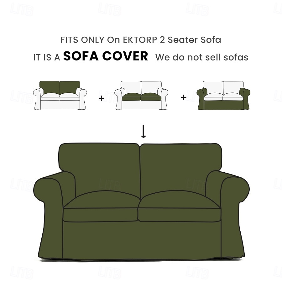 2-Sitzer-Sofabezug für Ektorp, Ersatzbezug für Sofas, Überzug aus glänzendem Samt, Sofaschutz, waschbarer Möbelbezug für das Wohnzimmer 2026 - $284.99 –P1