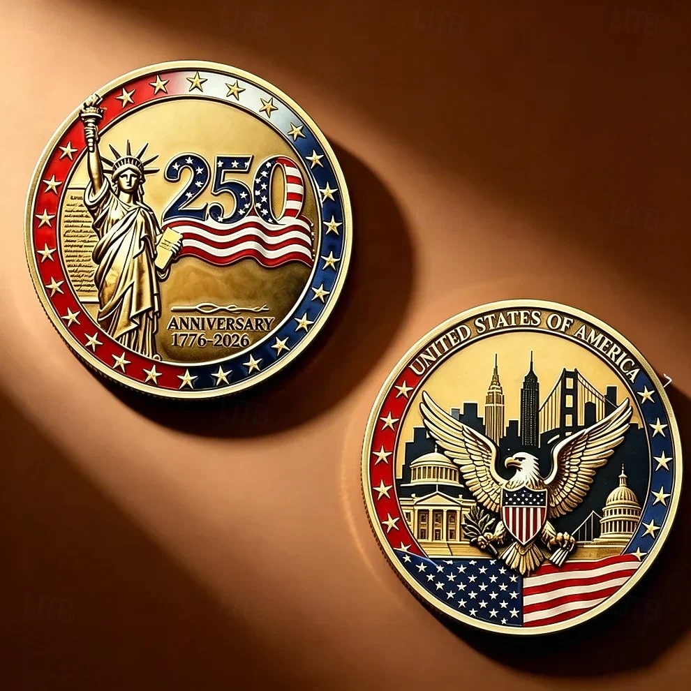 9 db-os amerikai 250. évfordulós emlékérme ajándékkészlet, hazafias katonai kihívás érmegyűjtemény, díszdobozban, amerikai 1776-2026 emléktárgy ajándék a függetlenség napjára 2026 - $49.99 –P5