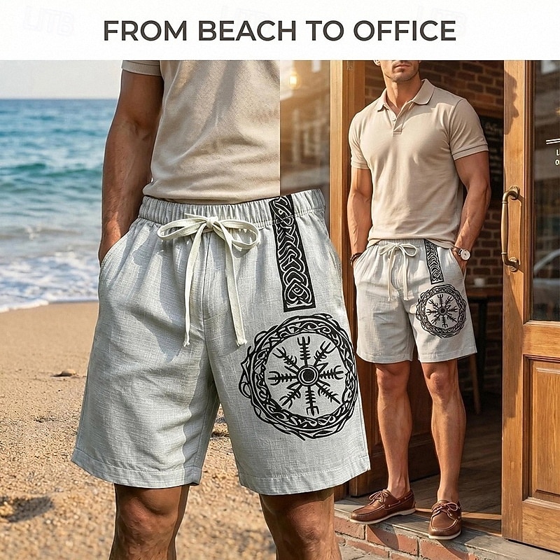 Per uomo Shorts Shorts di Lino Pantaloncini Estivi Shorts da Spiaggia Coulisse Elastico in vita Stampato Geometrico Comodità Traspirante Lunghezza al ginocchio Quotidiano All'aperto Ferie Vacanza Moda del 2026 a $20.99 –P4