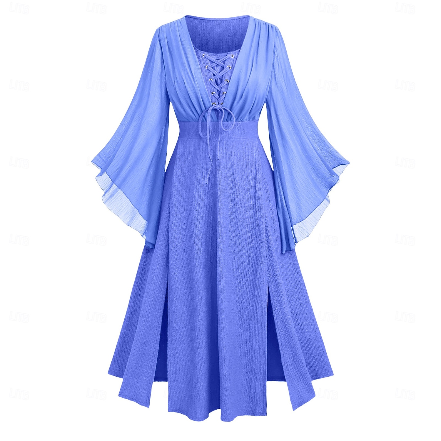 Retro / vintage Keskiaika Renessanssi Keskipäivä Mekot Pitkähihainen noita keijukainen Talonpoika Solmittava Pyöreä kaula-aukko Naamiaispuku Naisten Fantasia Halloween Juhla Renessanssin messut LARP 2026 - $49.99 –P7