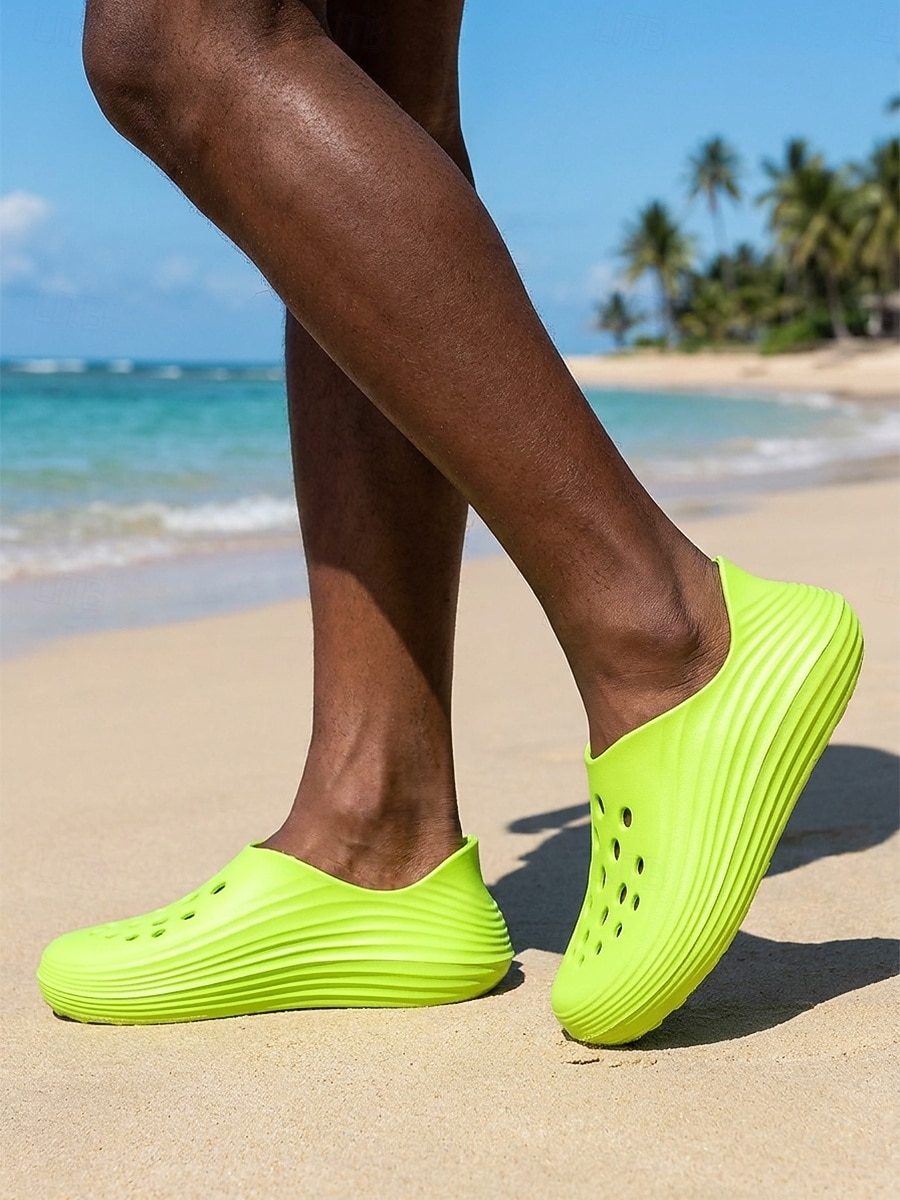 Men's Green Beach Clogs - Lightweight Breathable Slip-On Comfort Sandals - Casual Summer Shoes for Beach Vacation, Seaside Relaxing, Holiday Travel and Daily Leisure 2026 - $26.99 –P1