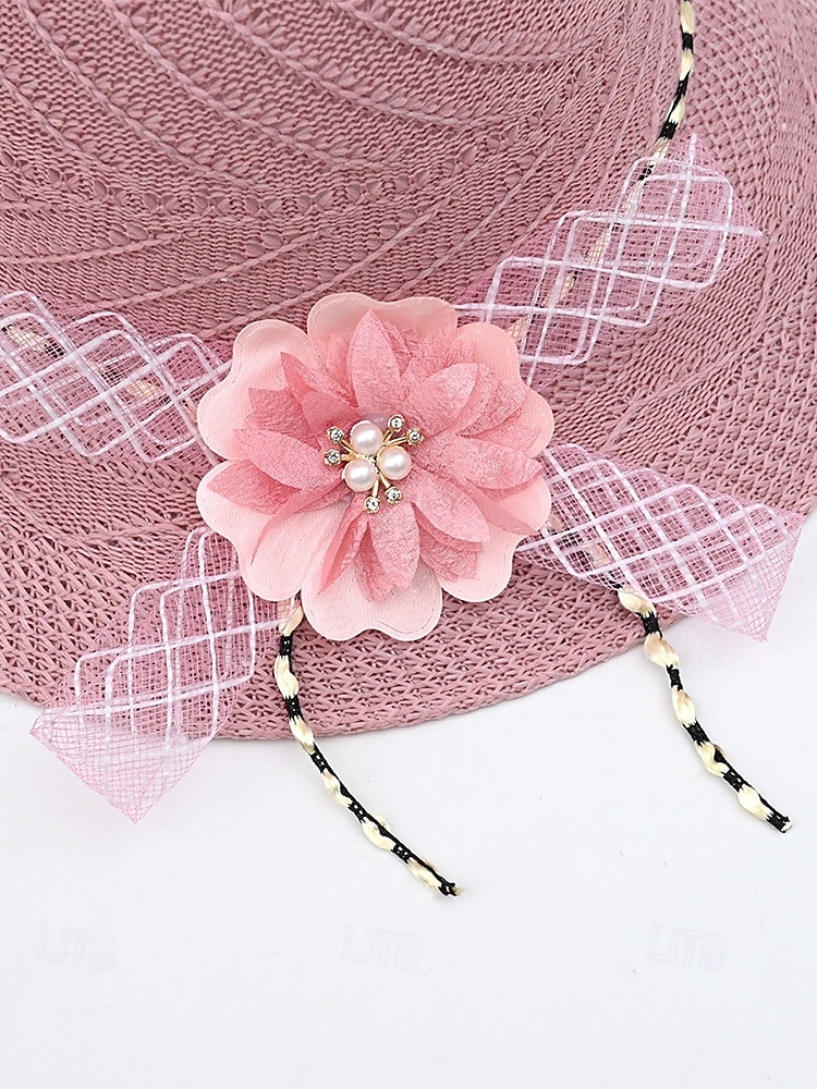 Women's Bohemian Straw Sun Hat, Multi-Color Wide Brim Beach Vacation Hat with 3D Flower Decor for Casual Wear 2026 - $9.99 –P11