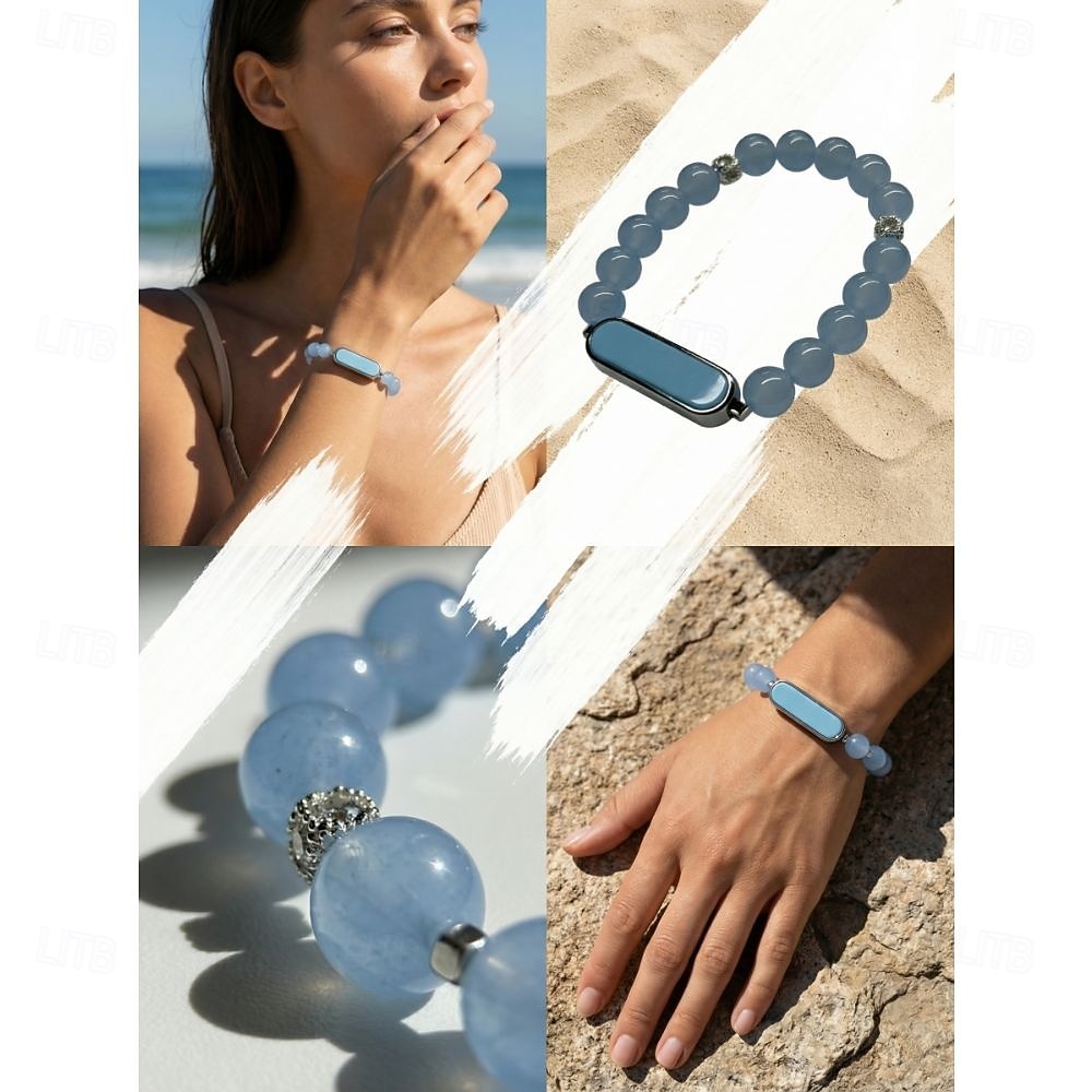 Elegantní chytrý náramek pro ženy, fitness tracker ve stylu šperků s perleťově bílým korálkovým designem, stylový tracker aktivit pro každodenní pohodu, módní chytrý náramek s šperky, dárek pro ni 2026 - $41.99 –P1