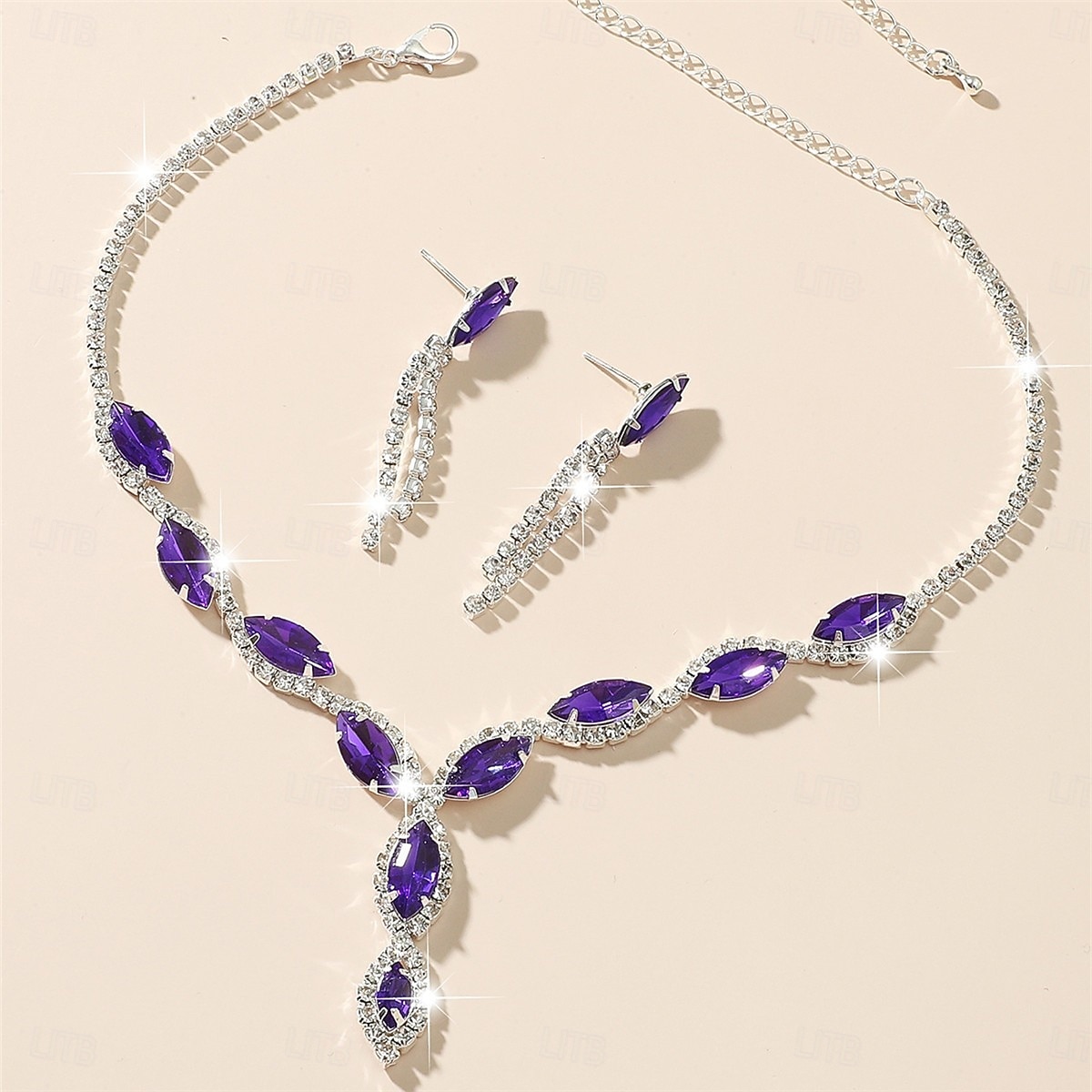 Set di orecchini 2 Cromo Orecchini Per donna Moda Parure di gioielli Per Matrimonio del 2026 a $17.49 –P9