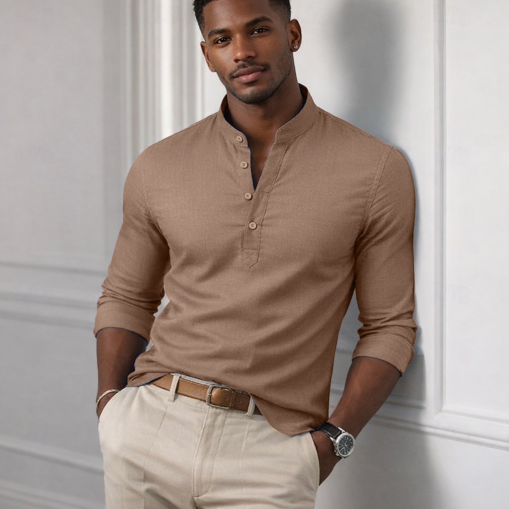 mens long sleeve pullover dress shirts Stamzod Mens Dress Shirts Long Sleeve Striped Pullover Top Casual Plus Size Work Shirts for Men Light Blue-5 XXL