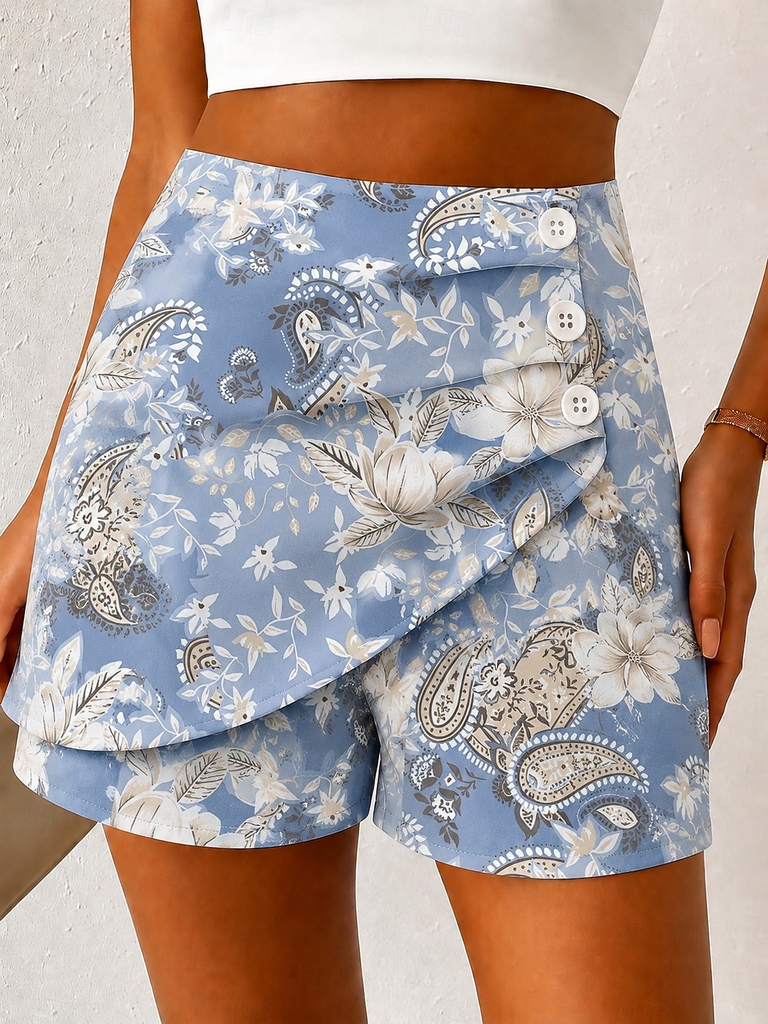 Mujer Chinos Pantalón corto Elegante Vacaciones Vintage Corto Alta cintura Graphic Mariposa Abstracto Multi capa Secado rápido Cómodo Transpirable Rígido Diario Exterior Vacaciones Azul Piscina 2026 - $19.99 –P3