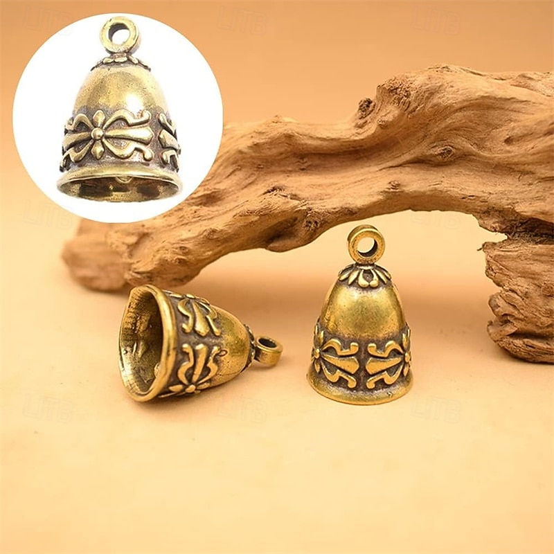 Verpakking van 4/8 vintage kleine belletjes, reliëf antieke bronzen knutselbelletjes voor zelfgemaakte windgong, sieradenbedeltjes, halsbanden voor huisdieren, rustieke woondecoratie en 2026 - $11.99 –P3