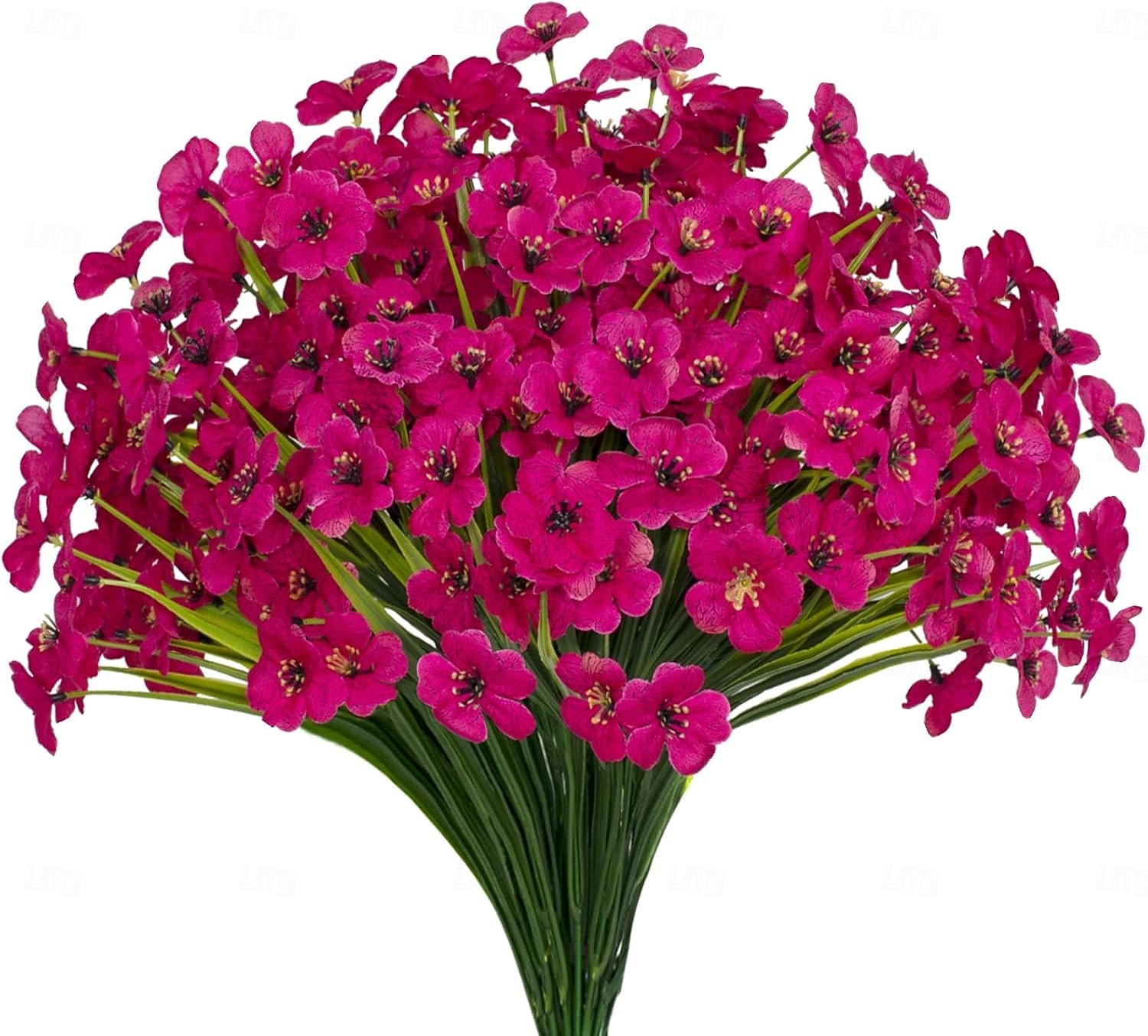 12 pachete flori artificiale rezistente la UV, plante de exterior, care nu se decolorează, arbuști artificiali din plastic, flori artificiale de mătase, jardinieră, verandă, decorațiuni interioare 2026 - $15.99 –P2
