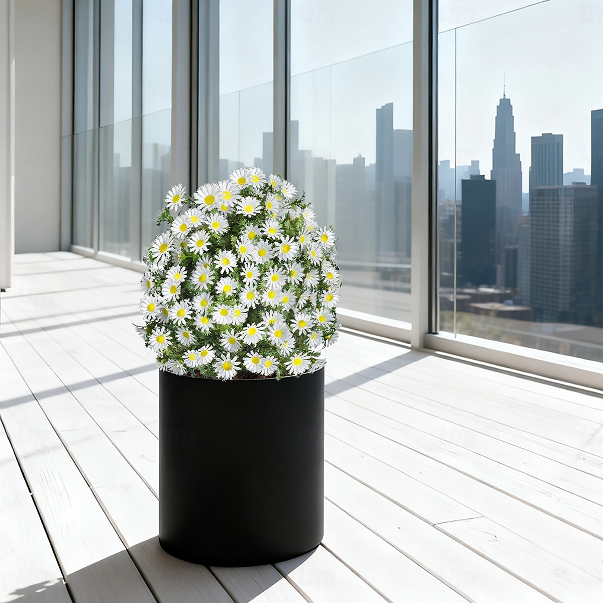 Estaca de crisântemo artificial branco de 56 cm (22 polegadas), topiaria de margarida artificial para casa, jardim e quintal. &decoração de jardim, casamento &Flores artificiais duráveis para festas, de 2026 por $39.99 –P6