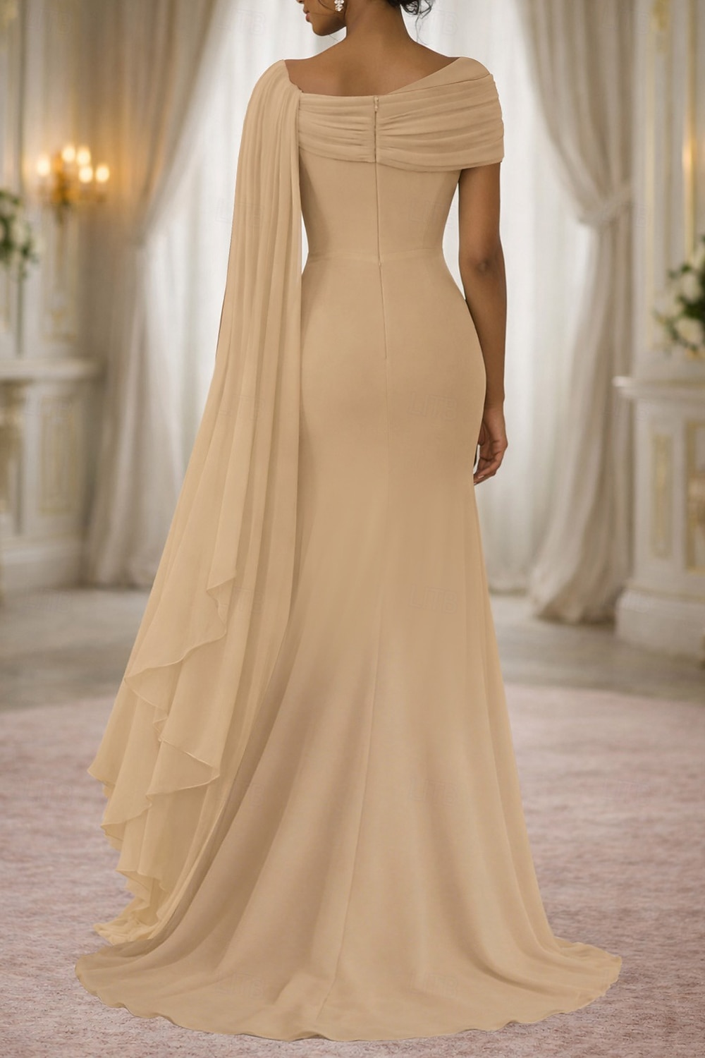 Linea ad A Abito Lunghezza al pavimento Abito da invitata a nozze Abito Formale Abito da sera Abito da cerimonia per signora Senza Maniche Scollo a Barca Elegante Semplice Formale Ospite di nozze del 2026 a $149.99 –P2
