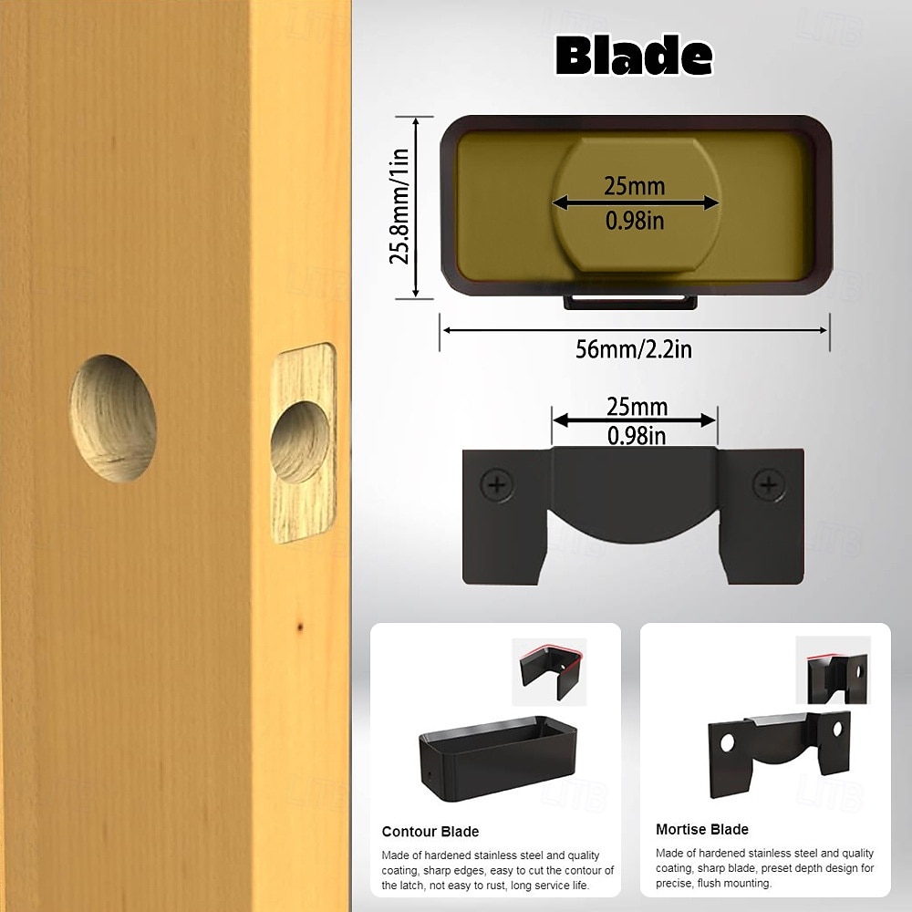 Door Latch Mortise Tool, Precision Scoring and Chiseling Door Latch Installation Kit Fits for 1-3/8' or 1-3/4' Thick Wooden Door, Door Latch Tool for Clean, Precise Professional Installation 2026 - $33.99 –P5