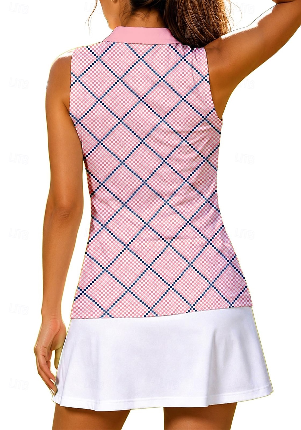 Per donna A quadri Top Maglietta sportiva Polo da golf Canotta Senza Maniche Floreale Bottoni UPF50+ Resistente ai Raggi UV Alta elasticità Traspirante Pallavolo Tennis Golf Colletto Collo ripiegato del 2026 a $17.99 –P4