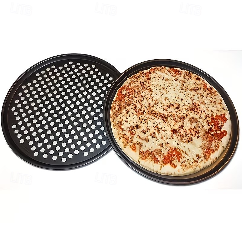 Forma para pizza redonda de 30 cm (12 polegadas) revestida em aço carbono perfurado, 1/2 unidade. de 2026 por $14.99 –P10
