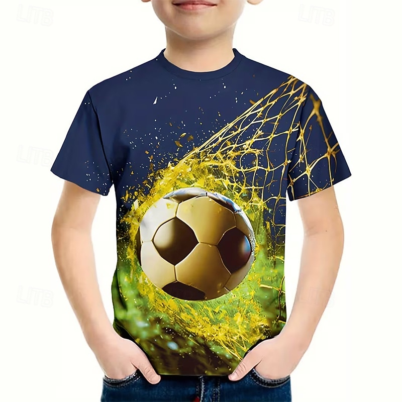 Dla chłopców 3D Graficzny Piłka nożna Koszulki piłkarskie Podkoszulek T-shirt Krótki rękaw Druk 3D Lato Wiosna Sport Moda Moda miejska Dzieci 4-12 lat Półgolf Codzienny Na zewnątrz Regularny 2026 - $13.49 –P6