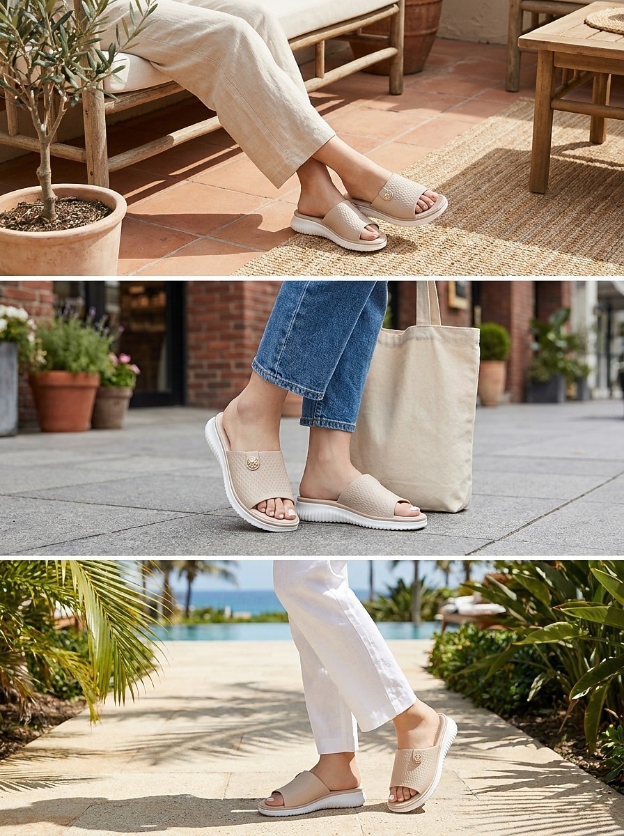 Sandali da donna comodi con plateau, sandali slip-on imbottiti con plantare morbido per casa, viaggi e uso quotidiano. del 2026 a $34.99 –P1