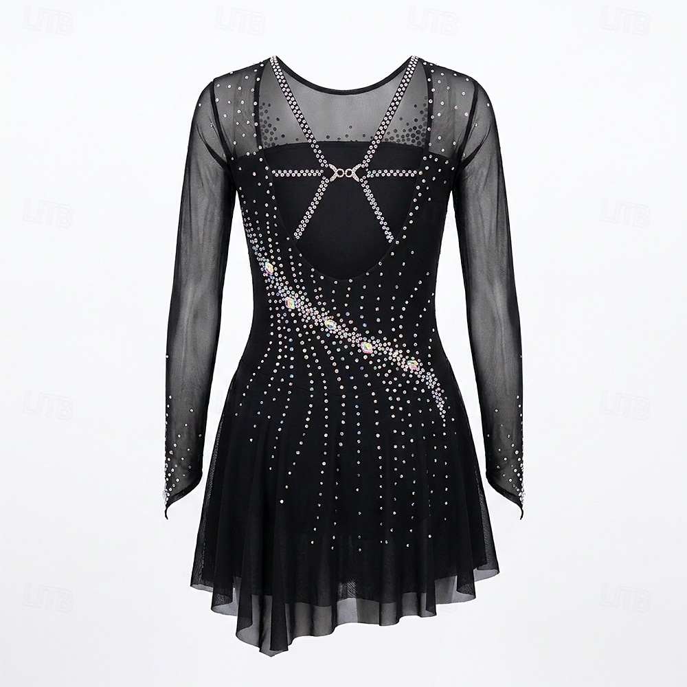 figure skating black dress Figure Skating Dress Women's / Girls' Ice Skating Dress black